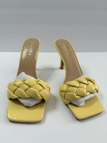 TORGEIS Maraca Braided High Heel Sandals Yellow Size 8.5 Retail $109NWT - Picture 9 of 10
