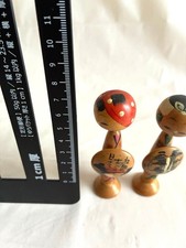 Japanese Kokeshi Wooden Doll Showa Set Figurines Handcrafted Two Collectible 13+