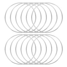 12 Pcs Dream Catcher Rings,4.7 Inch Macrame Hoops Rings,Silver