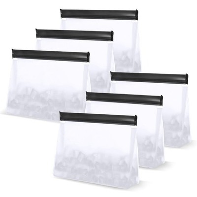 6 Pack Reusable Ice Storage Bags, 10 x 7.3 x 2.2in Leak Proof Ice Bags With S