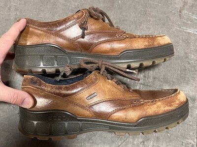ECCO Track 25 Low GTX Goretex Brown Leather Hiking Shoes Mens Size US 11 EU 45