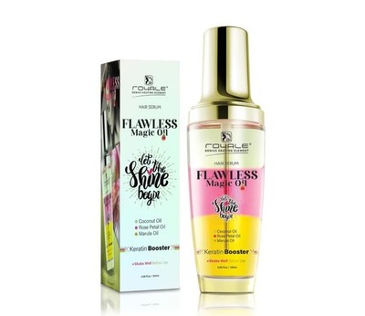 Royale Flawless Magic Oil Hair Serum Coconut Rose Marula Keratin 4.06 fl oz