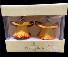 VILLEROY & BOCH HANGING SET OF 2 FLOWER BELLS YELLOW BELLFLOWERS 14-5391-6643