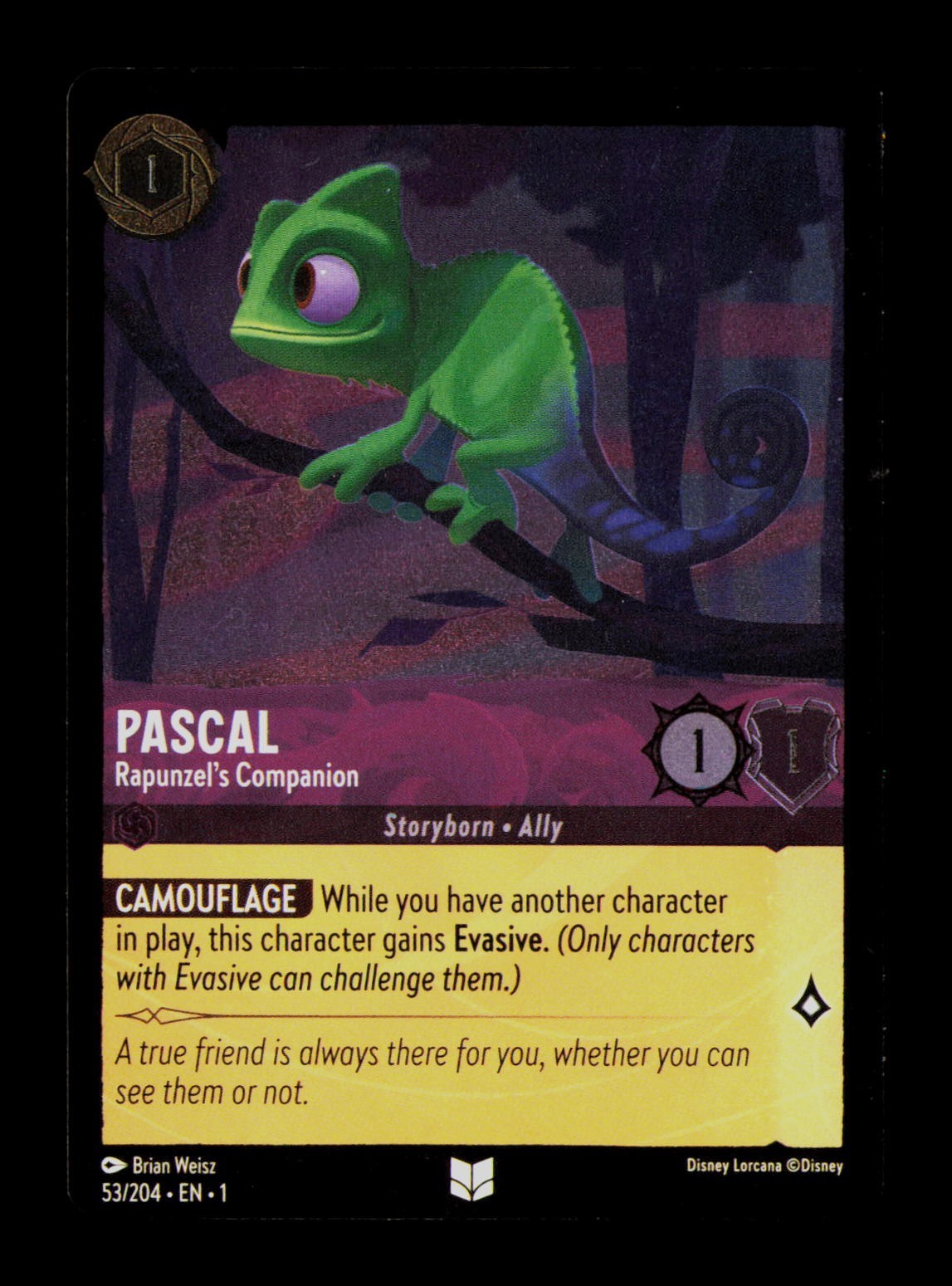 Pascal - Rapunzel's Companion 53/204 The First Chapter Lorcana Cold Foil NM