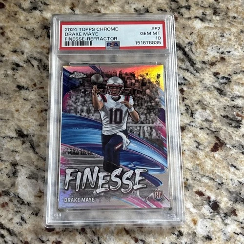 2024 Topps Chrome - Finesse Drake Maye #F-2 Refractor (RC) PSA 10
