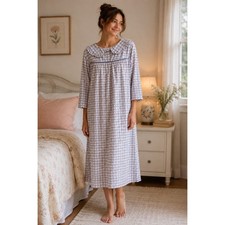 Vintage 80s Pink Roses Flannel Long Sleeve Cottagecore Prairie Nightgown XL