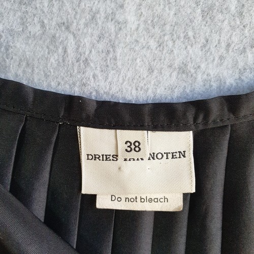 Dries Van Noten Skirt Sz 38 Black Satin Midi Pleated Lagenlook Layering Piece - Picture 3 of 15