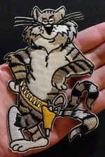 NAVY TOMCAT STANDING F-14 VF Figher Squadron Tomcat Figure Military BIKER PATCH