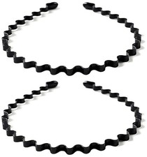 Metal Hair Band Men Headbands Womens Hair bands, Fashion Hair Hoop Wavy Sprin...