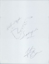 Fats Domino Pianist Singer Signed 8.5x11 Sketch Page JSA Authenticated