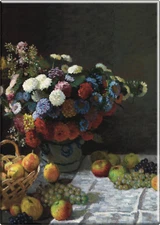Magnet - Monet Still Life Fruit Flowers Art Impressionism 1800s Artist 3.5" New