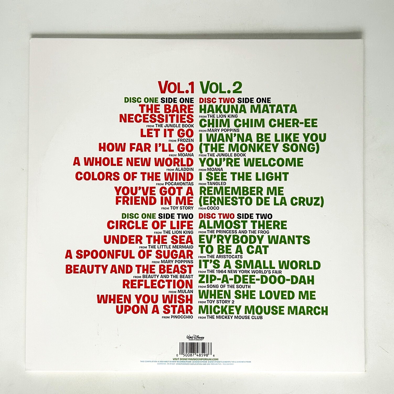 Disney Ultimate Hits Vol 1 & 2 - Limited Edition Green & Blue Vinyl SEALED 2-LP