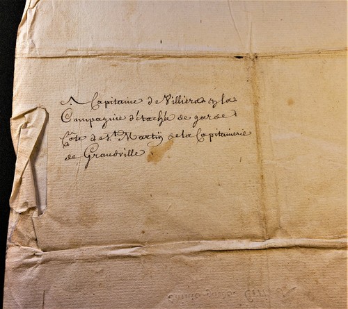 LOUIS XV AUTOGRAPH - MARINE COAST GUARD CAPTAINCY OF ST MARTIN DE BREHAL - 1759 - Picture 8 of 12
