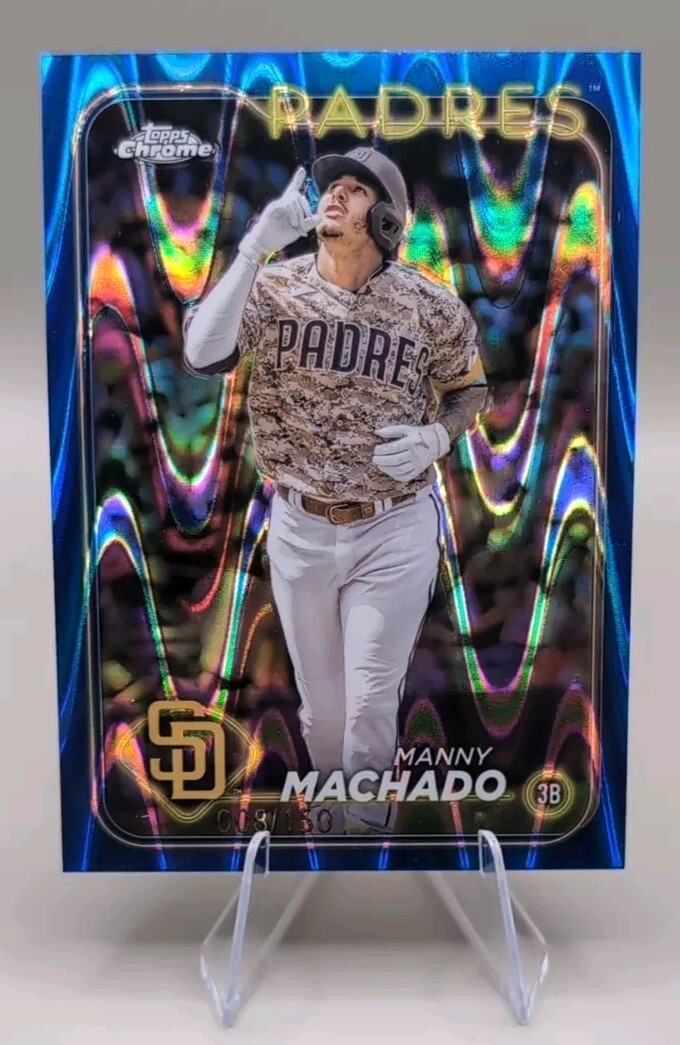 2024 Topps Chrome Manny Machado Blue Raywave /150  #12 Padres