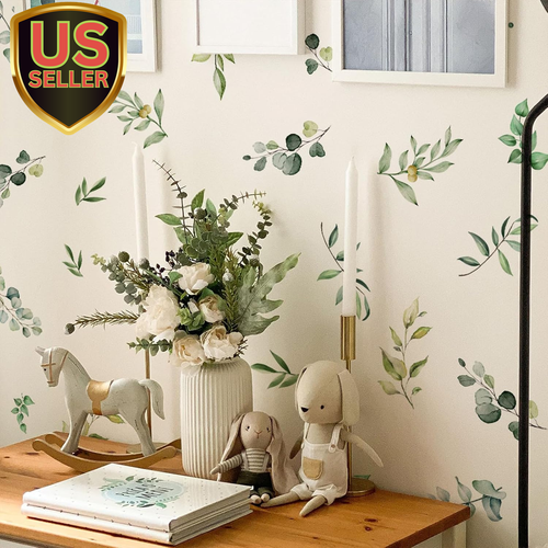 Green Leaves Wall Stickers Decor,6 Sheet Removable Wall Murals Peel and Stick...