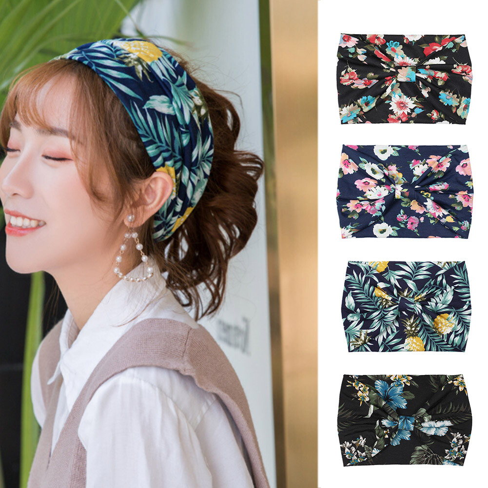 Confezione 4 Fasce Per Capelli Set Di 4 Fasce Larghe Nere In Stile Bohémien Per Donna, Nodo Stile Boho Africano