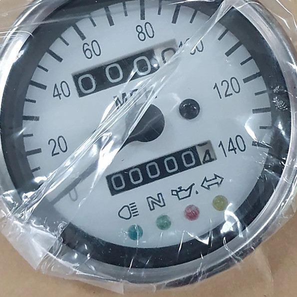 2.4" Mechanical Mini Speedometer 2:1 MPH+Indicator LED+Trip Meter Fit For Harley