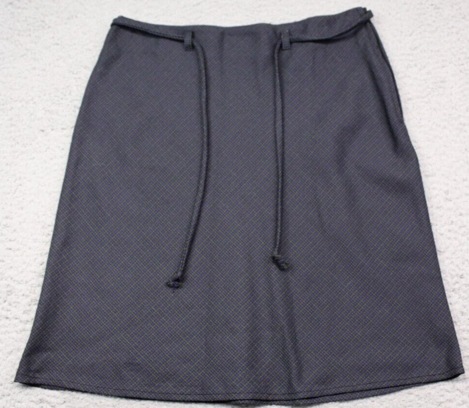 Falda Versalles Mujer 8 P Azul Verde Diamante Línea A Corbata Cinturón Carrera Informal EE. UU. Foto 2 de 4