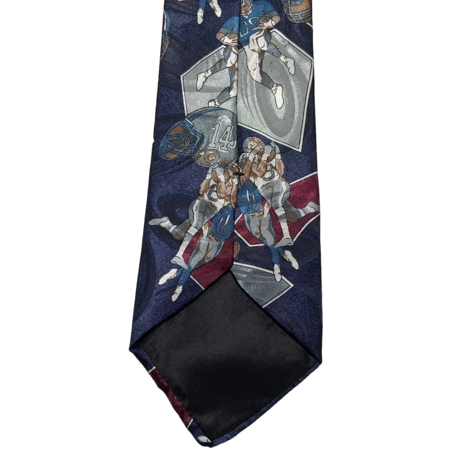 Corbata para hombre 100 % polietileno de lujo JUGADORES DE FÚTBOL DEPORTES azul marino/gris/borgoña Foto 3 de 4