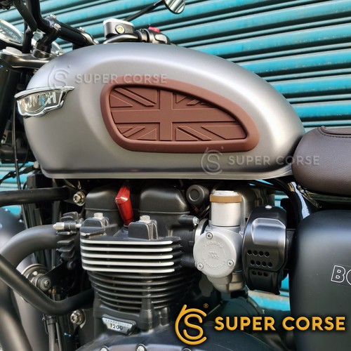 Tank Knee Pads UK Flag Triumph Thruxton Bonneville Scrambler T120 - Picture 15 of 17