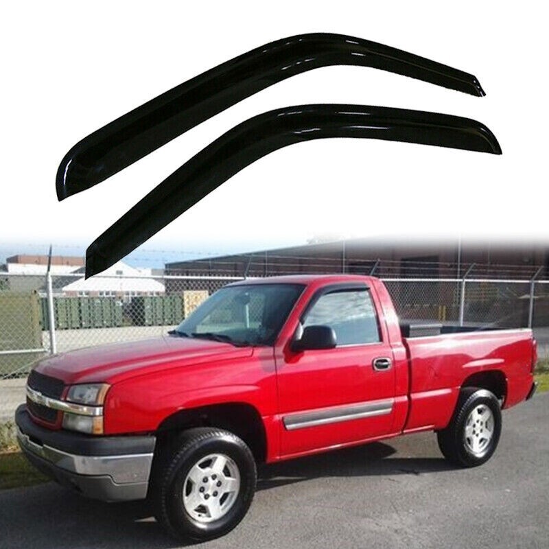 Window Visor Deflectors For 2001-2006 Chevy Silverado GMC Sierra - Smoke Tinted 4pc
