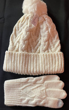 GAP Cable Knit Hat and Gloves - Ivory - NWT Girls S/M