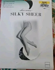 Vintage JC Penney Pantyhose Size Short  Silky Sheer Caress  Off Black 89
