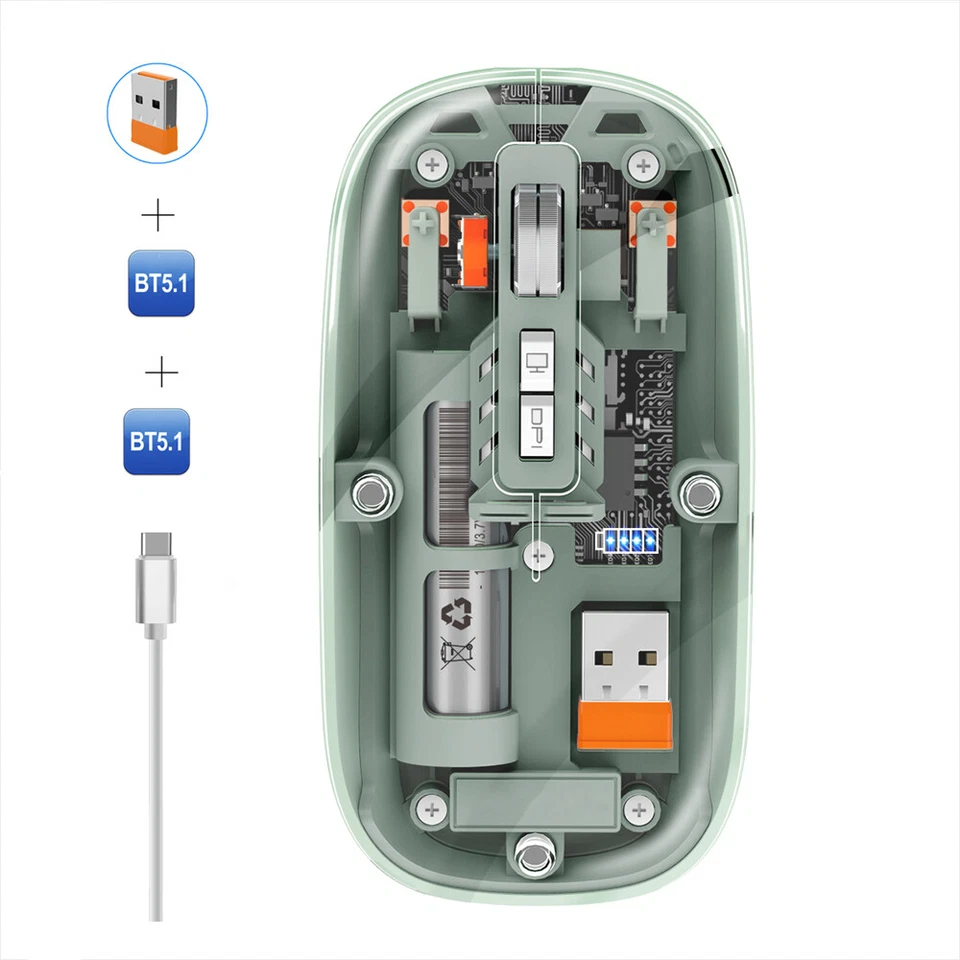 M233 Magnetic Mouse Triple Mode 2.4G Bluetooth Compatible Wireless Rechargeable - Image 3 of 4