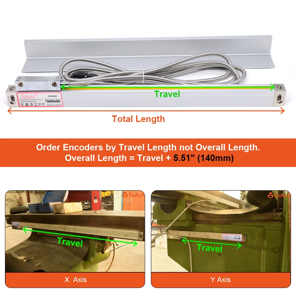 2/3 Axis Digital Readout Linear Scale DRO Display 5um for Bridgeport Mill Lathe - Image 2 of 4