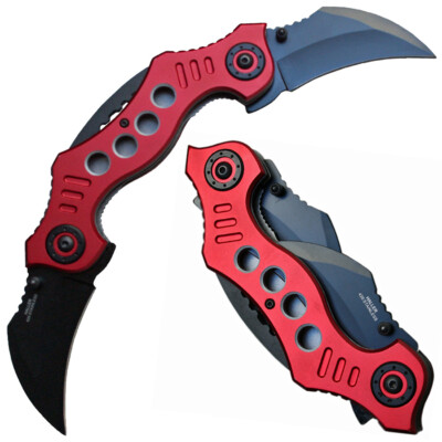Haller Taschenmesser Einhandmesser ''Claw'' Leichtmetall Liner Lock Flipper Clip