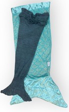 2x Mermaid Tail Blankets Blue Crocheted Tail  Snuggie