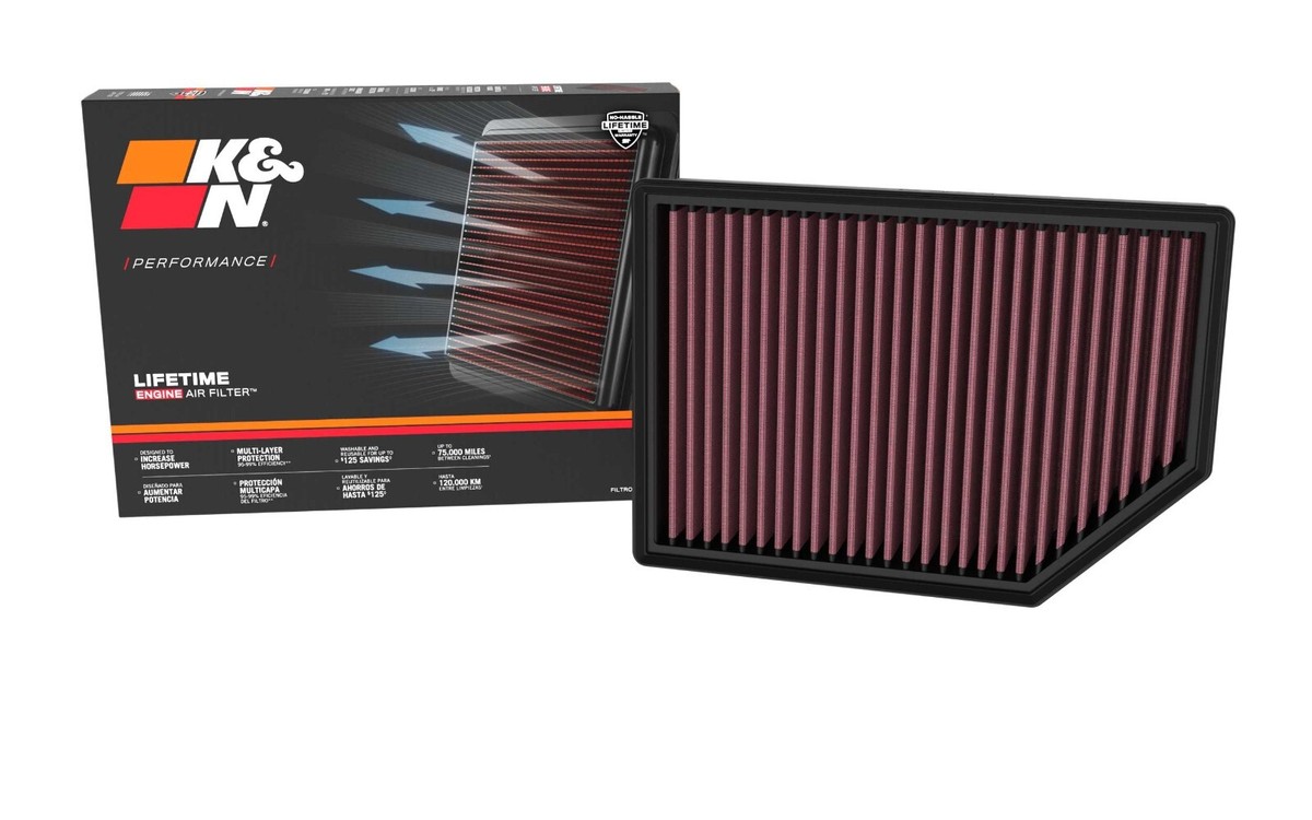 K&N 33-2233 High Performance Replacement Air Filter - Washable, Reusable, Red - View #3