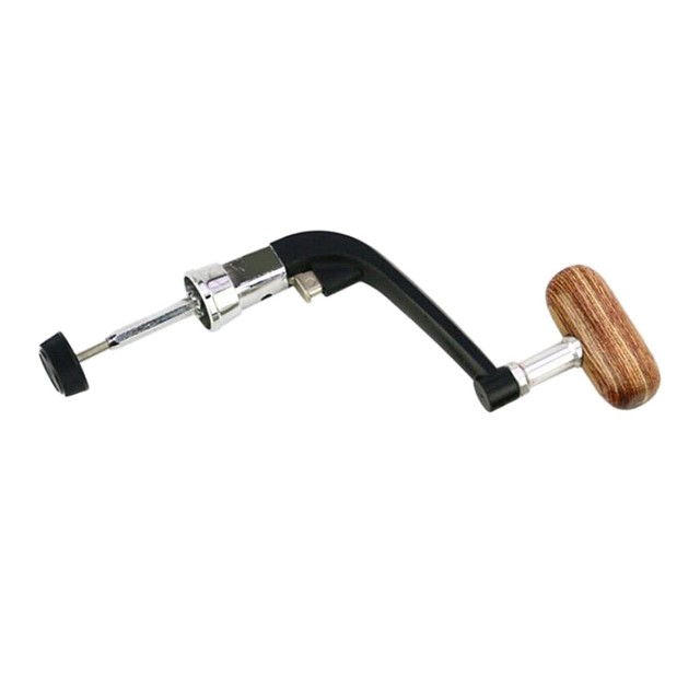 Metal Spinning Fishing Reel Handle Rocker Arm Wooden Crank Handle eBay
