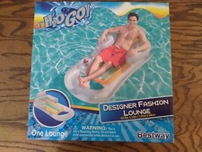 Large Size Pool Lounge/Floatie 63.5" 33". Sturdy 2 Air Chambers, Cup Holder