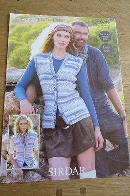 Sirdar Crofter DK - Pattern No. 9249 - Waistcoats - Easy Knit - Inc Larger Sizes