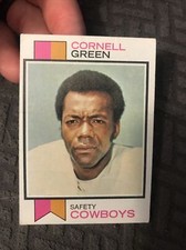 1973 Topps Football # 344 Cornell Green (a) Small Crease Free Ship
