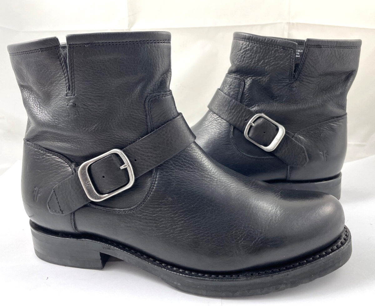 Frye Veronica Black Leather Buckle Bootie Size 8 pre-owned. New Frye Veronica Short Moto Biker Boot Black Leather Calf  main image 3