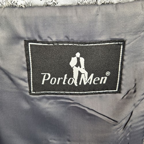Porto Men Tuxedo Jacket Mens 40R Gray Wool Viscose - Picture 7 of 9
