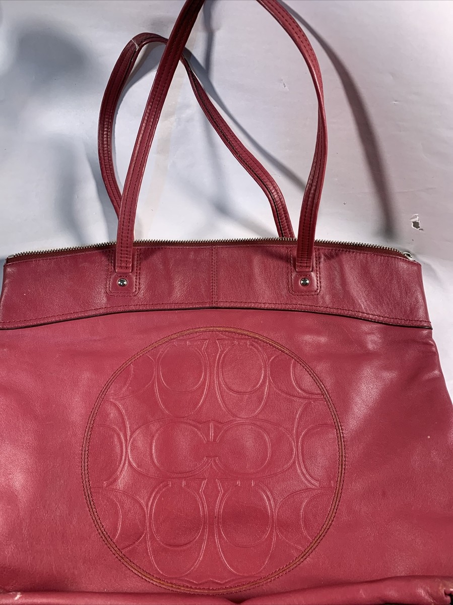 Authentic Coach Laura Patent Leather Red Tote Good Great  Price!