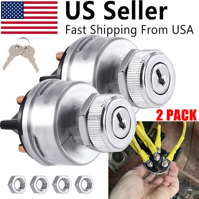 Universal Ignition Key Starter Switch With 2 Keys For Car Tractor Trailer Truck
