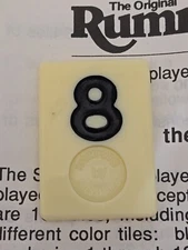 The Original Rummikub Black #8 Tile Replacement Game Part Piece Pressman