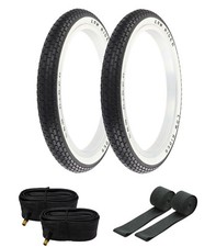 BICYCLE PRO TIRE BUNDLE W/ 16" X 1.75 WHITEWALL LOWRIDER TIRES,TUBE  RIMSTRIP