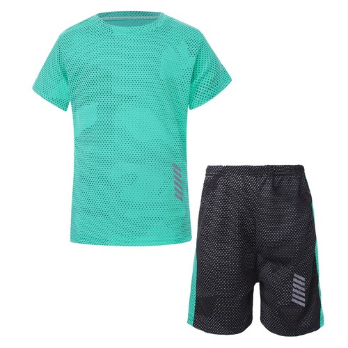 Kids Boys Shorts Exercise Activewear Team Tracksuit Pullover T-Shirt Summer Gym - Picture 32 of 54