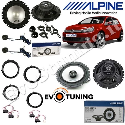 Kit 6 Cajas Altavoces Alpine Coaxial Tweeter Woofer VW GOLF VI 2008-2012 - Imagen 1 de 4