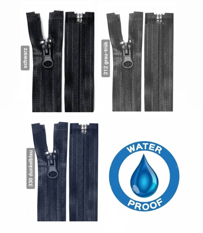 NDL Wasserdicht Outdoor Reißverschluss Spirale 7mm bis 80cm für Jacke Teilbar