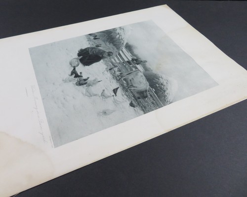 Winter Morning In A Barnyard, Curran,1895 Goupil Photogravure pastoral art print - Picture 3 of 3