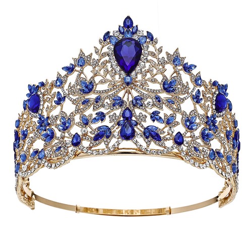 10.5cm Tall Crystal Queen Princess Pageant Adjustable Tiara Crown For