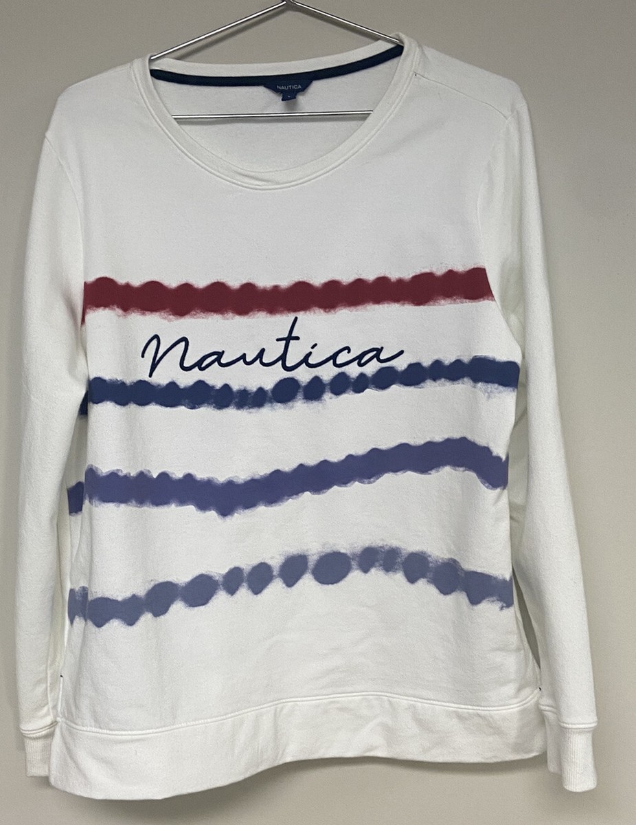 WOMENS NAUTICA L/S PULLOVER SWEATSHIRT~WHITE~SZ LRG Super Cute | eBay