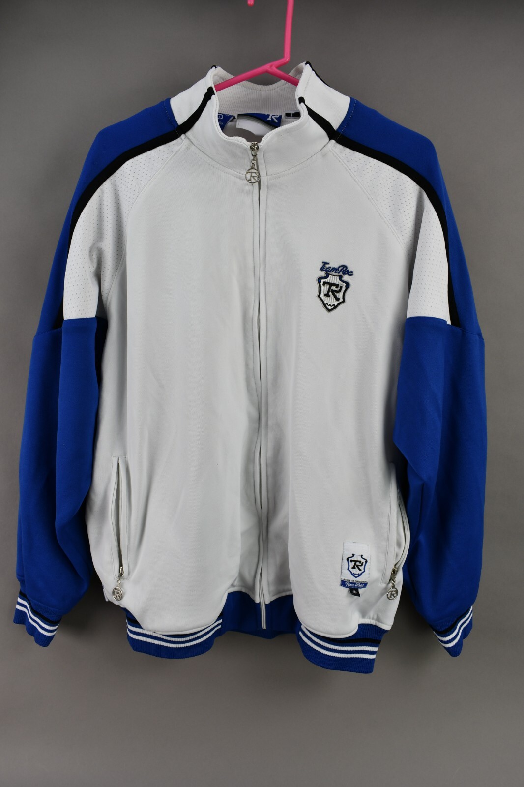 Rocawear Team Roc Mens White/Blue Full Zip Sweatshirt… Gem