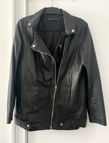 Zara Leather Black Jacket Size L